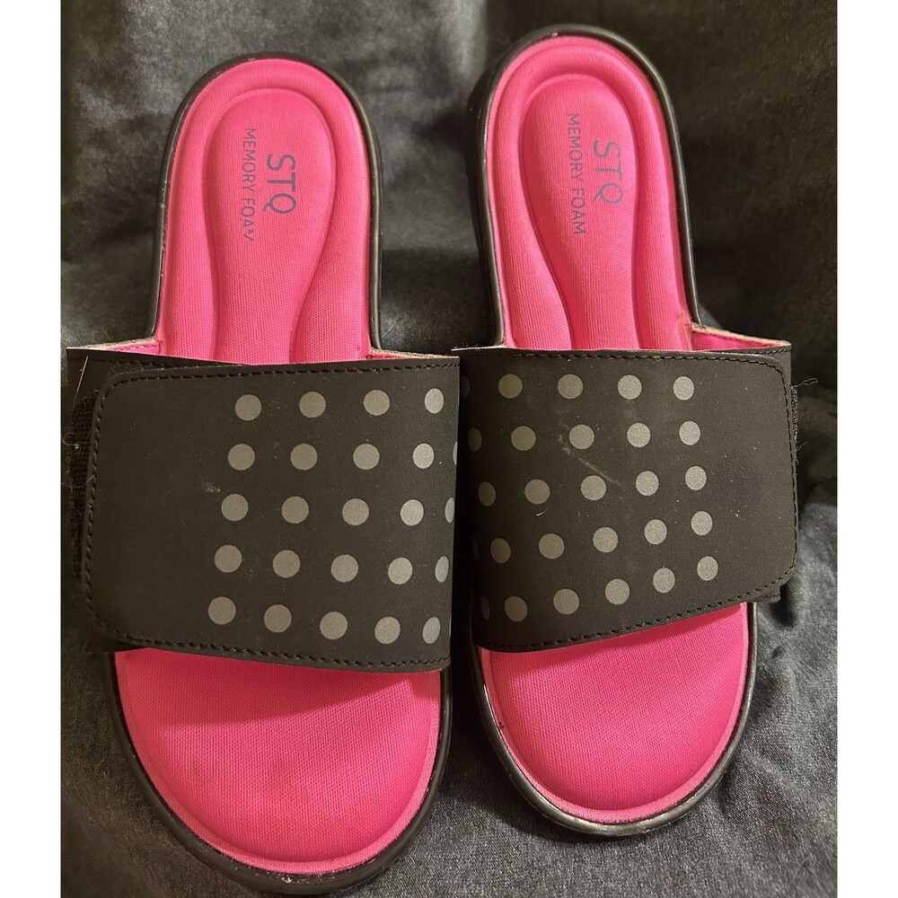 STQ Women Active Slide Sandals Memory Foam Comfort Pink Size 9/10
